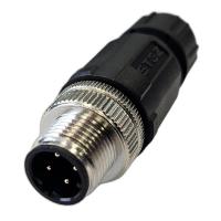 Разъем М12 4D штыревой пайка пластик. прямой резьба PG7 каб. часть СЦМ120022-04D СТЭЗ 185200168